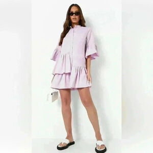 Boohoo Ruffle Shirt Dress
